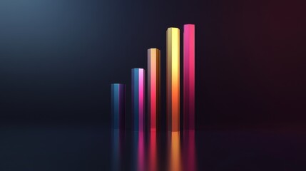 Fototapete - Colorful Data Visualization with Reflections