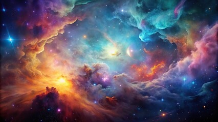 galactic haze with dreamy blends of nebula colors in an asymmetrical pattern