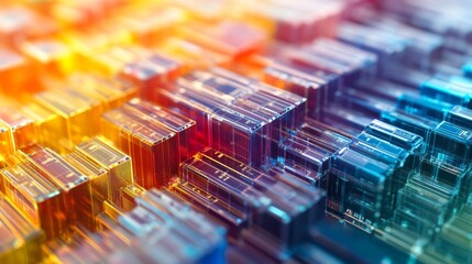 Aufkleber - colorful abstract 3d blocks in gradient light