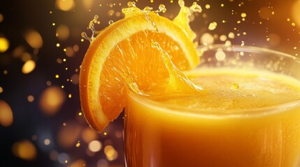 Poster - Refreshing Citrus Drink with Splash Effect