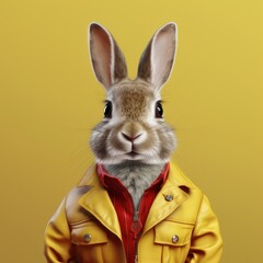 Stylish Rabbit in Retro 90s Fashion