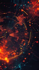 Fototapete - Abstract futuristic design with vibrant colors and dynamic shapes, creating a sense of movement and technology.