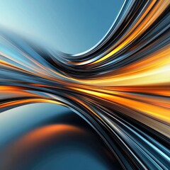 Fototapete - Dynamic abstract image showcasing smooth metallic curves and vibrant colors, perfect for modern design and technology themes.