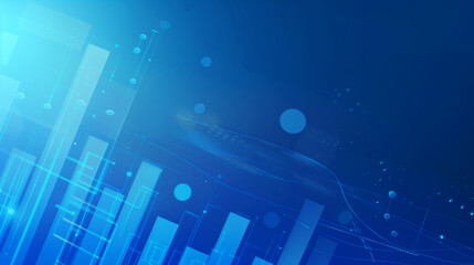 Poster - blue business background with business data graphs analytics 