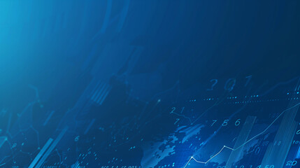 Poster - blue business background with business data graphs analytics 