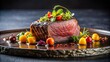 © suchetpong - gourmet beef dish with artistic presentation