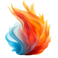 Poster - Dynamic flame design blending blue and orange hues, perfect for backgrounds or digital art.