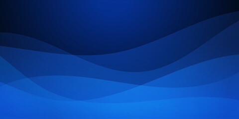 Poster - abstract modern gradient blue wave shape background.modern blue papercute banner template design