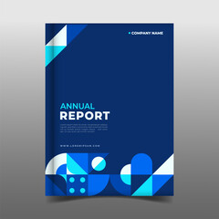 Modern blue annual report business template flyer design decoration