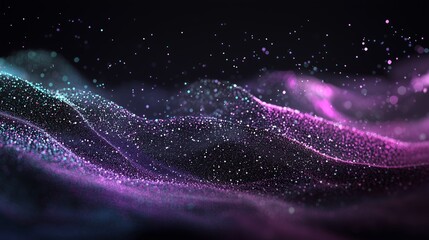 Poster - Shimmering Abstract Data Flow Wave with Particles