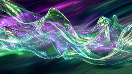 Poster - Dynamic Glowing Wave with Colorful Flowing Light