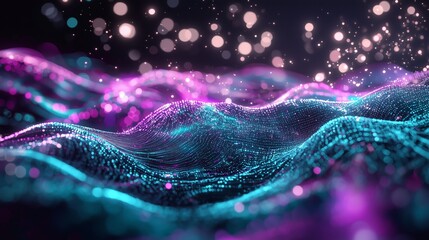 Poster - Radiant Light Waves Flowing in Abstract Patterns