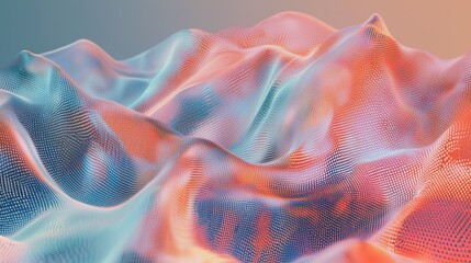 Poster - Flowing Wave of Particles in Soft Glowing Colors