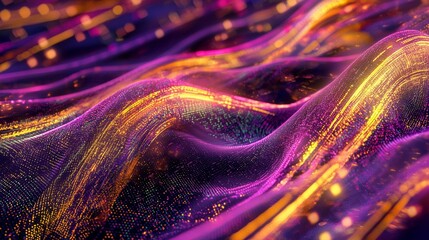 Poster - Abstract Illuminated Wave Flow in Vibrant Shades