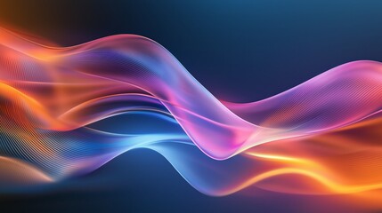 Poster - Glowing Waves of Smooth Colorful Flow