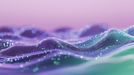 Poster - Illuminated Flowing Data Waves in Soft Colors
