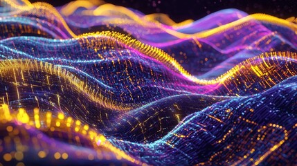 Poster - Abstract Illuminated Data Flow in Vibrant Shades