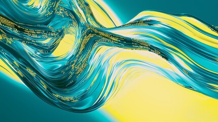 Poster - Glowing Streams of Data Forming Smooth Waves