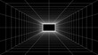© March - 奥行きのあるトンネルのワイヤーフレーム　仮想空間背景　ベクター素材