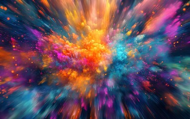 Poster - A vibrant explosion of colors creating a stunning abstract background, perfect for art and design projects.
