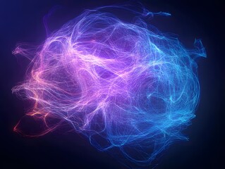 Poster - Vibrant abstract illustration of swirling light patterns in blue and purple, representing energy and creativity.