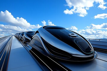 Aufkleber - Minimalist abstract skyline of a futuristic city, with sleek lines and a focus on clean energy solutions