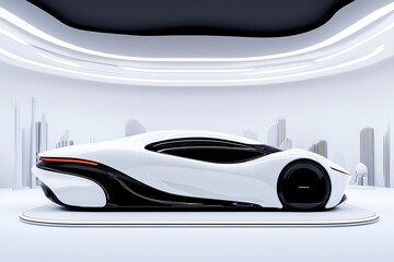 Aufkleber - Minimalist abstract skyline of a futuristic city, with sleek lines and a focus on clean energy solutions
