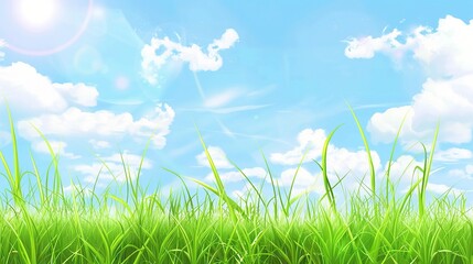 Grassland and Green Grass Background - a serene and natural visual. The grassland with lush green grass creates a peaceful and captivating scene