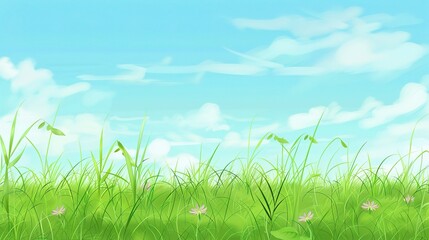 Grassland and Green Grass Background - a serene and natural visual. The grassland with lush green grass creates a peaceful and captivating scene