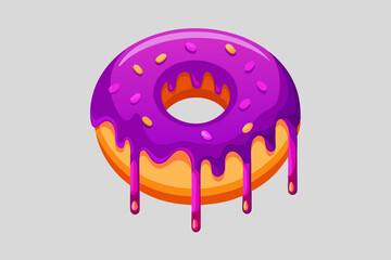 Sticker - Colorful glazed donut isolated on white background