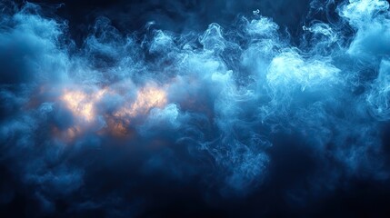 Wall Mural - wisps of blue smoke intertwined with light effects, creating a mystical and captivating visual ideal