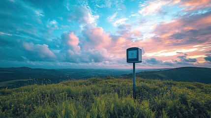 A weather station monitors environmental data, providing critical information to predict and respond to the effects of climate change and extreme weather events.