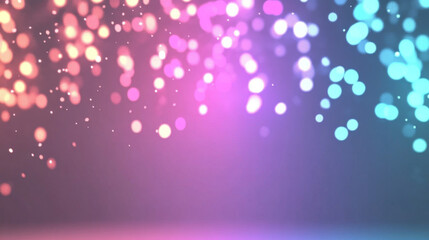 abstract bokeh background with pink, purple, and blue lights.