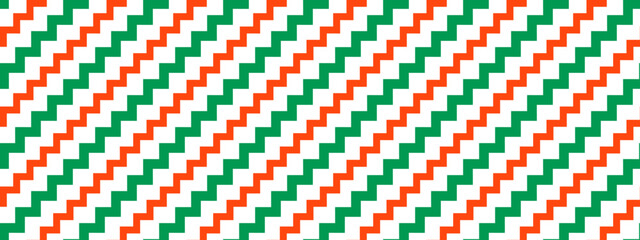 Poster - Christmas seamless pattern. Red and green diagonal zigzag stripe background. Candy cane repeating decoration wallpaper. Christmas peppermint present wrapping print. Vector winter holiday gift backdrop