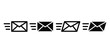 © looli - set of email envelope send icon symbol sign vector design line black white color illustration isolated