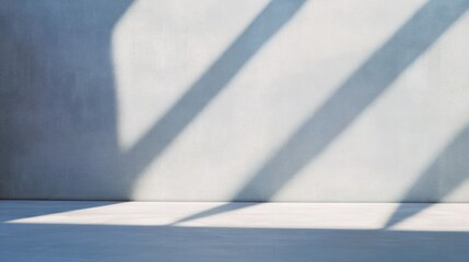 Poster - Minimalist Gray Stone Surface with Soft Sunlight Beams - Tranquil Monochromatic Composition