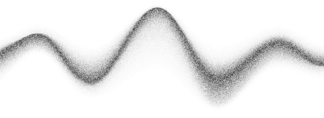 Poster - Grain gradient wave texture. Black stipple flow line background. Dotted undulate sandy backdrop with speckles, particles, granules. Grunge noise dot work wallpaper for banner, poster, overlay. Vector