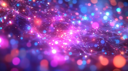 abstract network with pink and blue lights