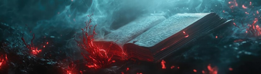 Aufkleber - A mystical book surrounded by vibrant light and ethereal elements, evoking a sense of magic and adventure.