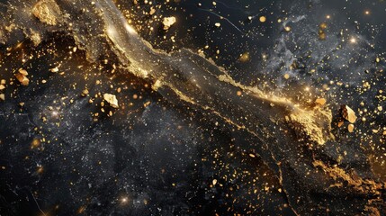 Wall Mural - a computer generated image of gold dust flying through the air