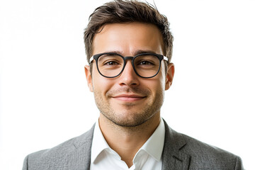 Wall Mural - Man in a suit on a white background