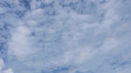 Wall Mural - blue sky with fluffy cloud time lapse on a sunny day 4k footage.