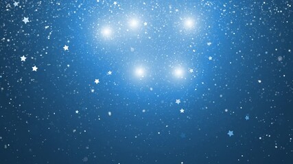 Wall Mural - seamless loop blue christmas sky with lights and stars animation.