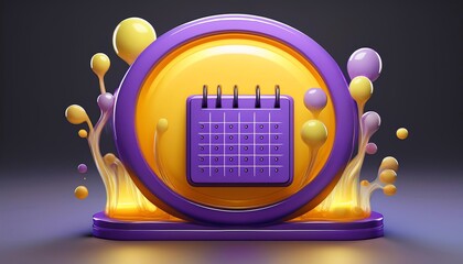 Poster - A vibrant, stylized graphic featuring a purple and yellow circular element with a design resembling a control panel and colorful splashes around it.