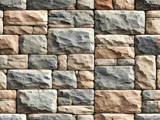 High-quality stone wall texture with a mix of rough and smooth stones in natural earthy tones. Perfect for architectural visualization, 3D modeling, and design projects.