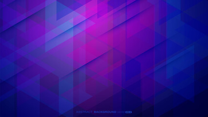 Wall Mural - Abstract background with deep blue and purple geometric patterns. Overlapping triangle shapes and gradients