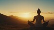 © MAHLUFI_ - Woman Meditating at Sunset on Mountaintop