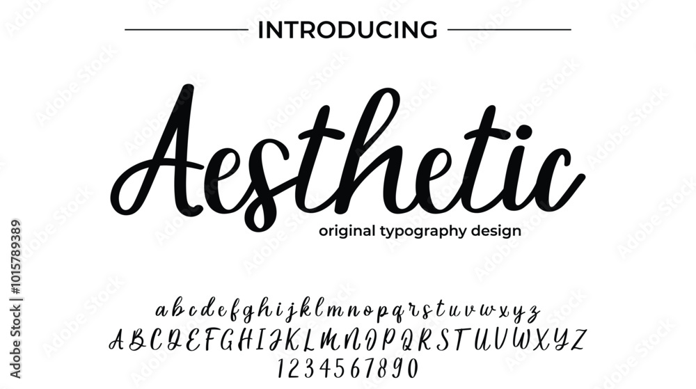 Aesthetic Font Stylish brush painted an uppercase vector letters ...