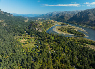 A beautiful mountain range with a river running through it