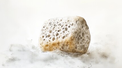 Poster - A textured sponge resting on a smooth surface highlights its unique porous structure and natural hues in soft lighting